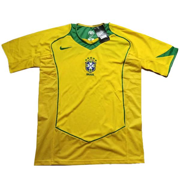 Brazil home retro soccer jersey maillot match men's 1st sportwear football shirt 2004